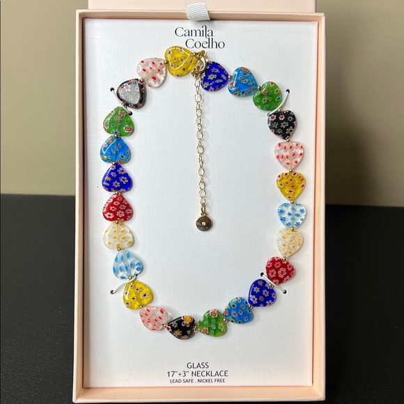 Camila Coelho Jewelry - Camila Coelho | Multicolor Glass Heart Necklace